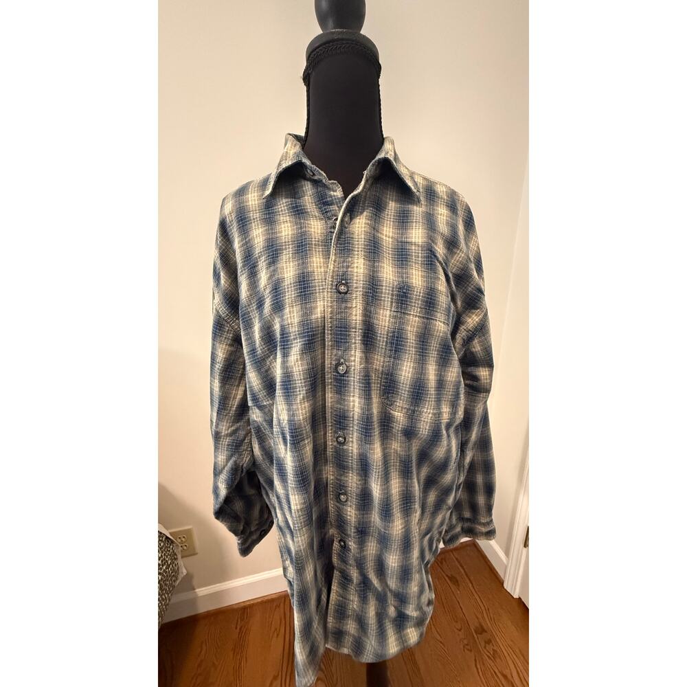 Men's Wolverine Heavy Work Shirt in Gray and Blue Plaid